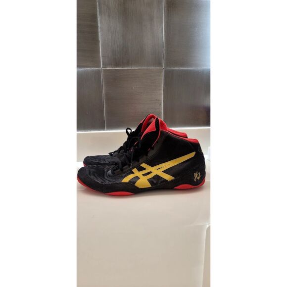 Asics Men's Wrestling Ring Sparring Red Yellow Black Sz 14 Elite JB V2 Shoes - Picture 10 of 12
